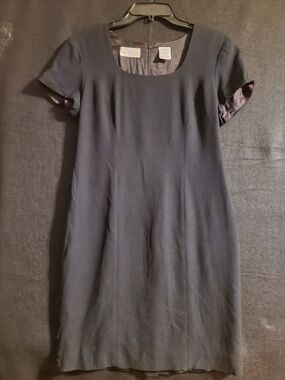 Liz Claiborne Black Short-Sleeve Midi Sheath Dress